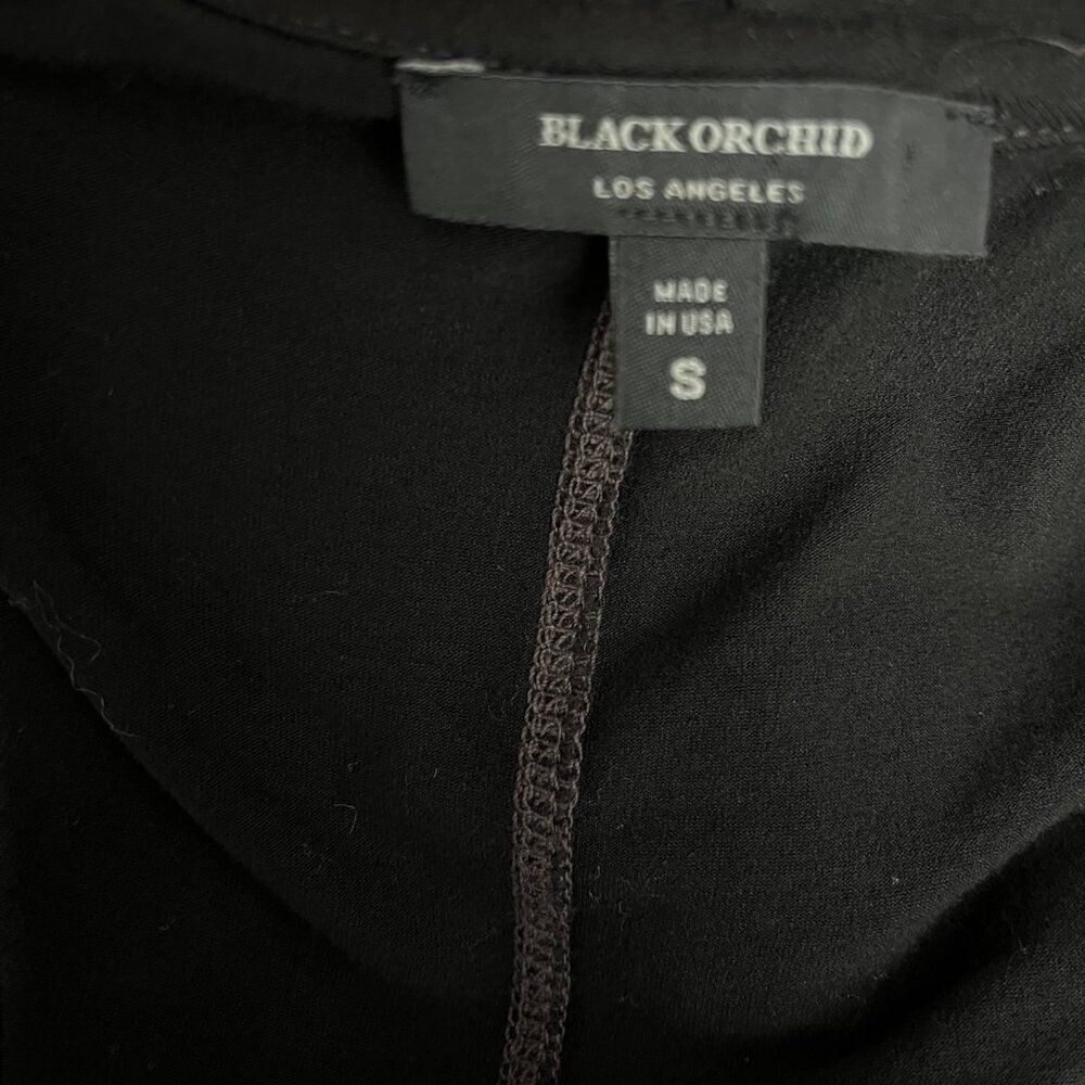 Black Orchid Los Angeles‎ Womens Black Asymmetrical Hem Short Sleeve Top S - Picture 4 of 6